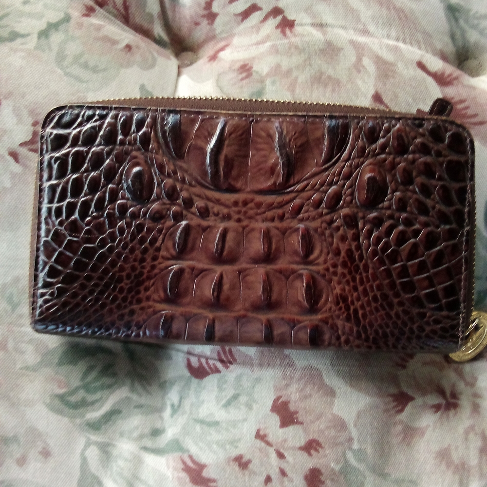 Brahmin Suri Brown Croc Embossed  Wallet